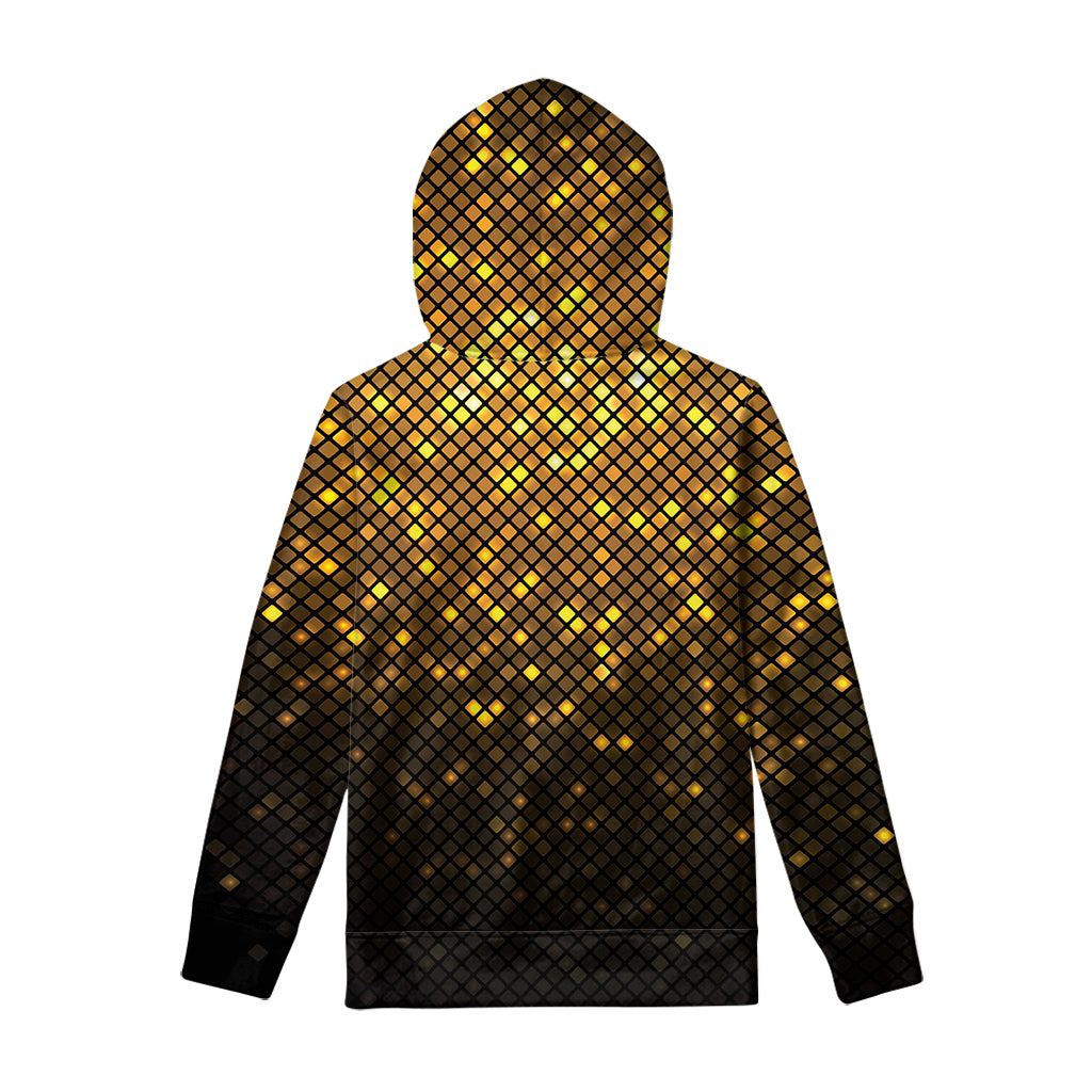 Gold Disco Lights Pattern Print Pullover Hoodie