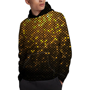 Gold Disco Lights Pattern Print Pullover Hoodie