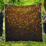 Gold Disco Lights Pattern Print Quilt