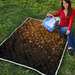 Gold Disco Lights Pattern Print Quilt