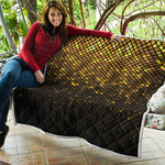 Gold Disco Lights Pattern Print Quilt