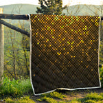 Gold Disco Lights Pattern Print Quilt