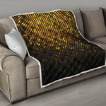 Gold Disco Lights Pattern Print Quilt