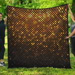 Gold Disco Lights Pattern Print Quilt