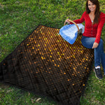 Gold Disco Lights Pattern Print Quilt