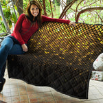 Gold Disco Lights Pattern Print Quilt