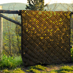 Gold Disco Lights Pattern Print Quilt
