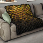 Gold Disco Lights Pattern Print Quilt