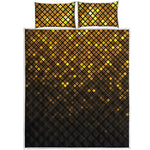 Gold Disco Lights Pattern Print Quilt Bed Set
