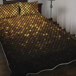 Gold Disco Lights Pattern Print Quilt Bed Set
