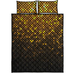 Gold Disco Lights Pattern Print Quilt Bed Set