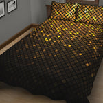 Gold Disco Lights Pattern Print Quilt Bed Set