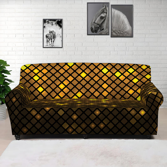 Gold Disco Lights Pattern Print Sofa Cover