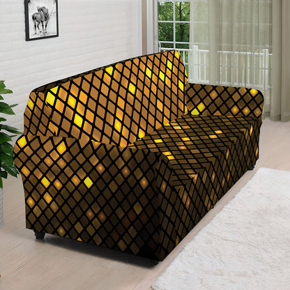 Gold Disco Lights Pattern Print Sofa Cover