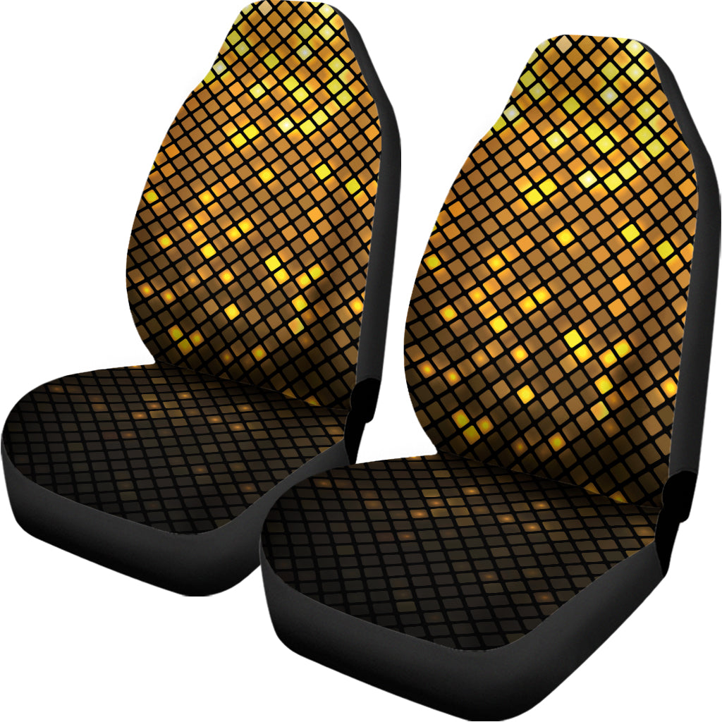 Gold Disco Lights Pattern Print Universal Fit Car Seat Covers