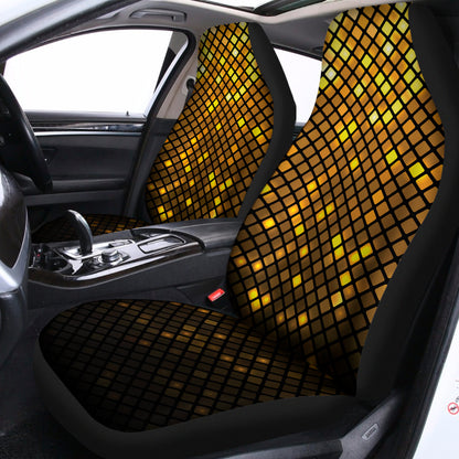 Gold Disco Lights Pattern Print Universal Fit Car Seat Covers