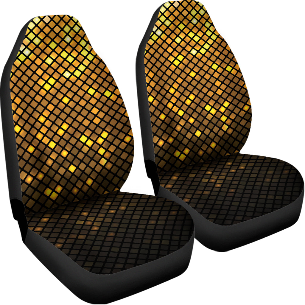 Gold Disco Lights Pattern Print Universal Fit Car Seat Covers