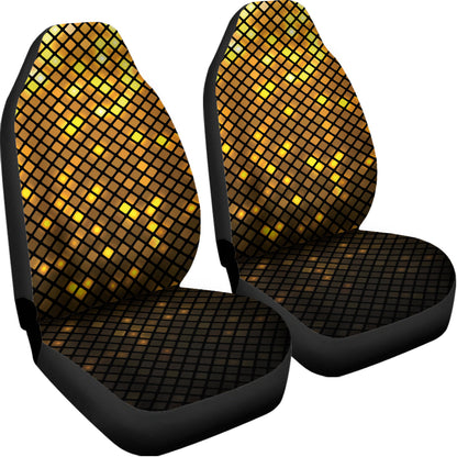 Gold Disco Lights Pattern Print Universal Fit Car Seat Covers