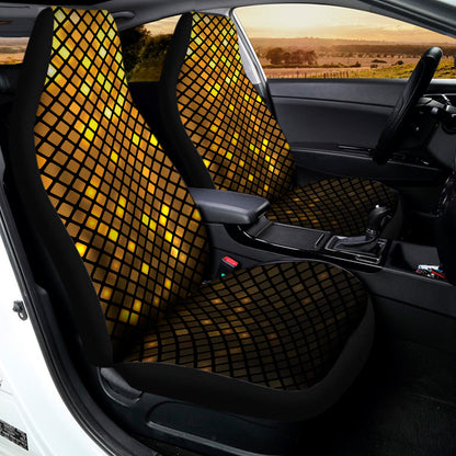 Gold Disco Lights Pattern Print Universal Fit Car Seat Covers