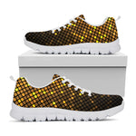 Gold Disco Lights Pattern Print White Sneakers