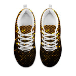 Gold Disco Lights Pattern Print White Sneakers