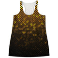 Gold Disco Lights Pattern Print Women's Racerback Tank Top