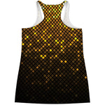 Gold Disco Lights Pattern Print Women's Racerback Tank Top