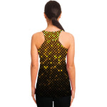Gold Disco Lights Pattern Print Women's Racerback Tank Top