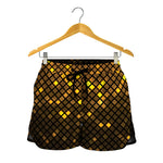 Gold Disco Lights Pattern Print Women's Shorts