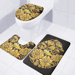 Gold Easter Egg Print 3 Piece Bath Mat Set