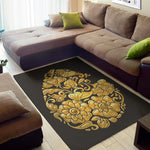 Gold Easter Egg Print Area Rug