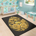 Gold Easter Egg Print Area Rug