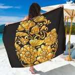Gold Easter Egg Print Beach Sarong Wrap