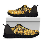 Gold Easter Egg Print Black Sneakers