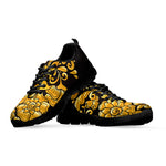 Gold Easter Egg Print Black Sneakers