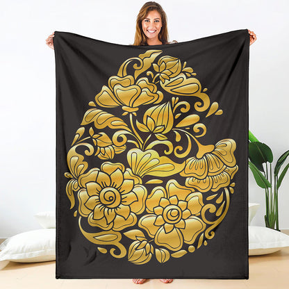 Gold Easter Egg Print Blanket