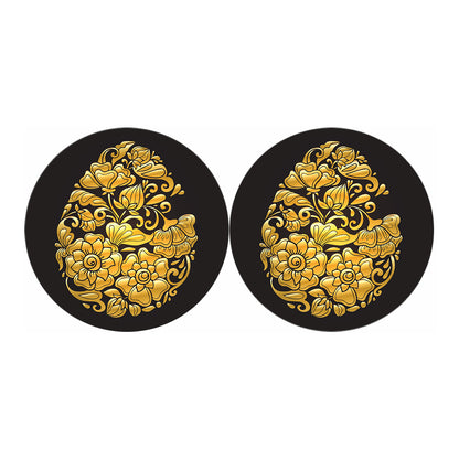 Gold Easter Egg Print Car Coasters
