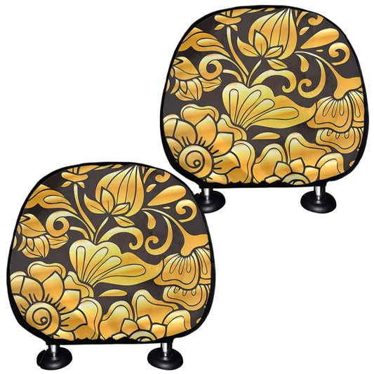 Gold Easter Egg Print Car Headrest Covers