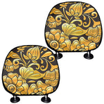 Gold Easter Egg Print Car Headrest Covers