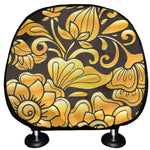 Gold Easter Egg Print Car Headrest Covers