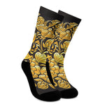 Gold Easter Egg Print Crew Socks