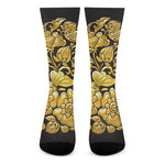 Gold Easter Egg Print Crew Socks