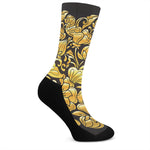 Gold Easter Egg Print Crew Socks