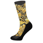 Gold Easter Egg Print Crew Socks