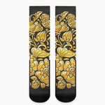 Gold Easter Egg Print Crew Socks