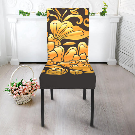 Gold Easter Egg Print Dining Chair Slipcover
