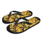 Gold Easter Egg Print Flip Flops