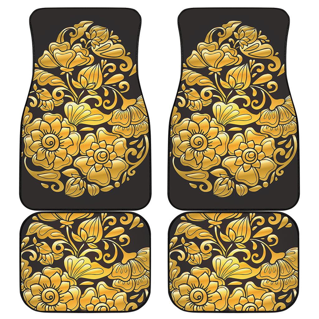 Gold Easter Egg Print Front and Back Car Floor Mats