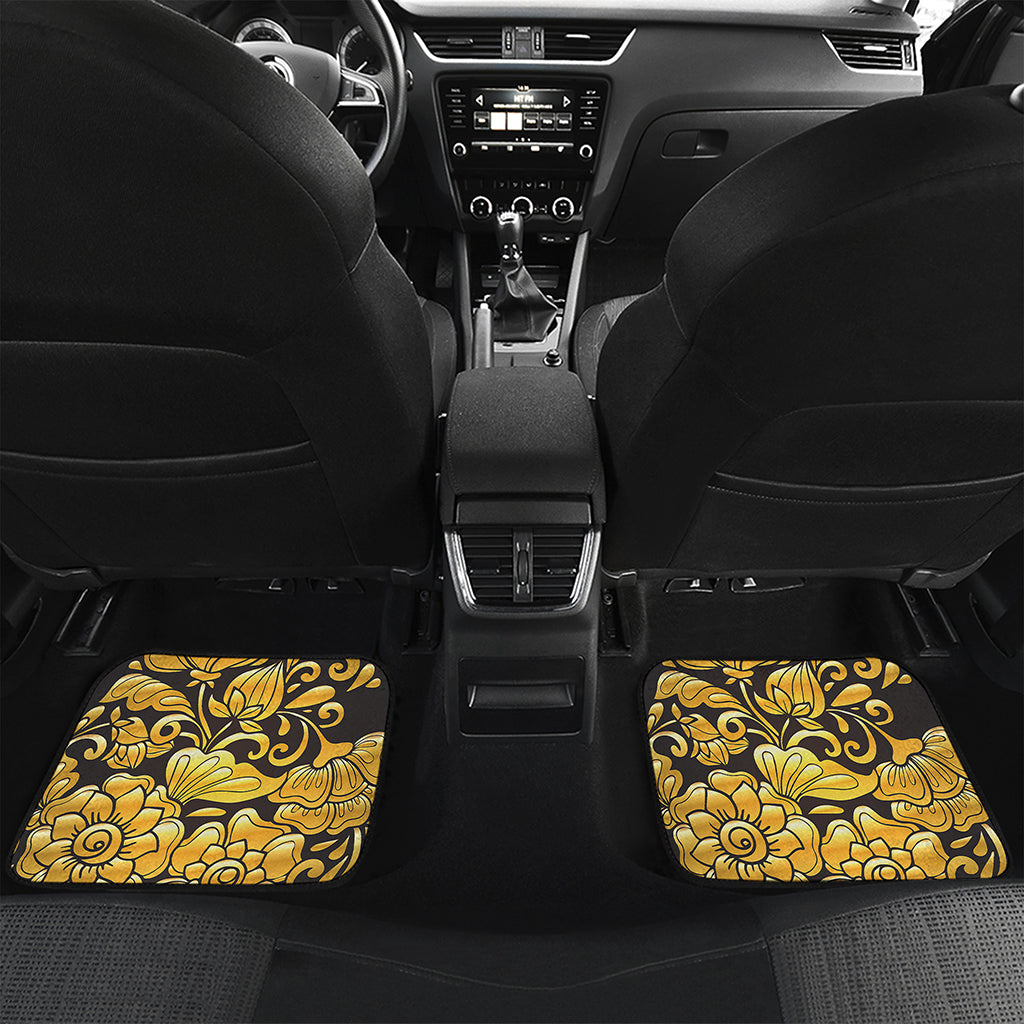Gold Easter Egg Print Front and Back Car Floor Mats