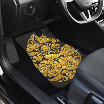 Gold Easter Egg Print Front and Back Car Floor Mats